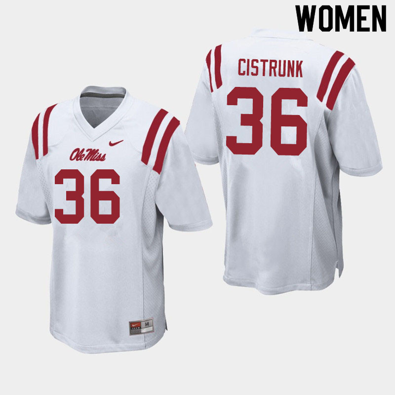 Women #36 Ashanti Cistrunk Ole Miss Rebels College Football Jerseys Sale-White - Click Image to Close